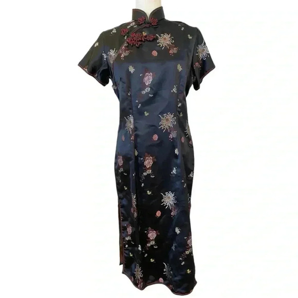 Cathaya Dresses & Skirts - Cathaya Chinese Cheongsam Frog Fastening Silk Dress